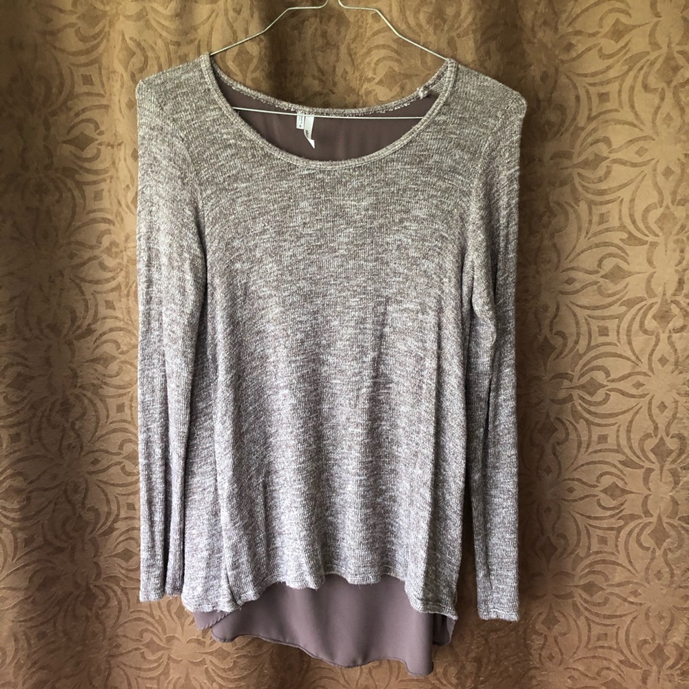 Flowy Mauve Splitback HighLow Sweater